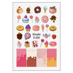 لنز ناخن نوشه مدل دونات کد N035