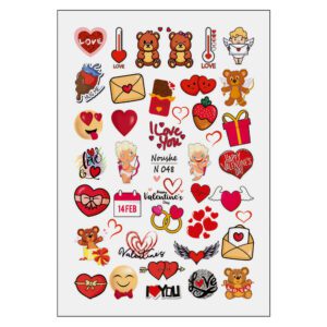 لنز ناخن نوشه مدل ولنتاین کد N048