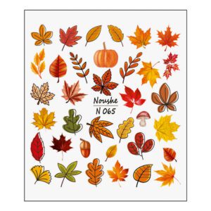 لنز ناخن نوشه مدل پاییزی کد N065