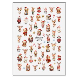 لنز ناخن نوشه مدل عروسک کریسمس کد N072