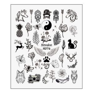 لنز ناخن نوشه مدل یین و یانگ کد N076