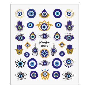 لنز ناخن نوشه مدل چشم نظر کد N085