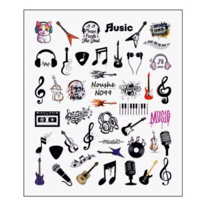 لنز ناخن نوشه مدل موزیک کد N099