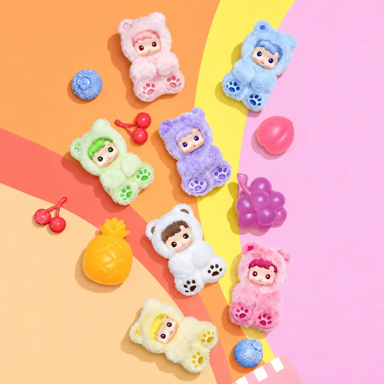 عروسک شانسی هاچی پوپو مدل خرس پاستیلی Gummy Bear آویز معطر - تصویر 9